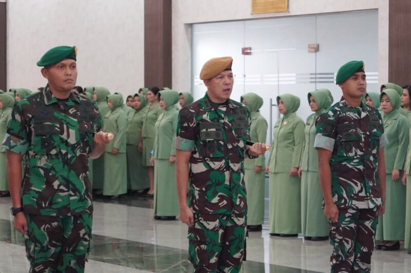 Acara laporan korps kenaikan pangkat bagi 61 Perwira Menengah Pamen di lingkungan Kodam IM periode 1 Oktober 2025