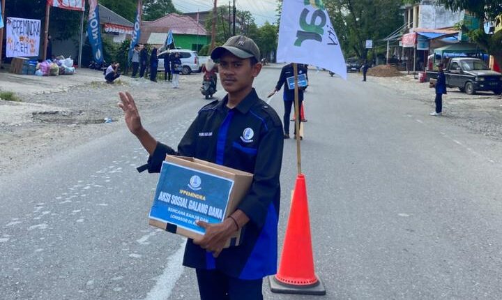 IPPEMINDRA menggelar aksi galang dana dan open donasi di depan Sekretariat IPPEMINDRA Jalan Banda AcehMedan yang berlangsung dari 4 hingga 6 Desember 2025